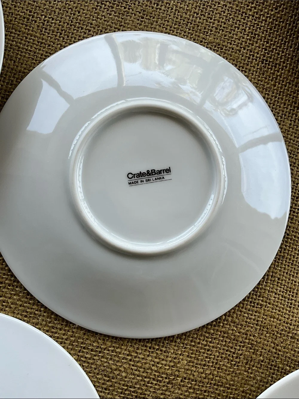 Crate&Barrel White Ceramic Dessert Plates /Saucers - Set of 8
